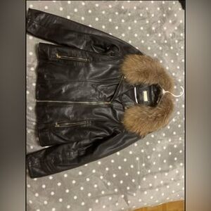 Danier real leather jacket with real fur.